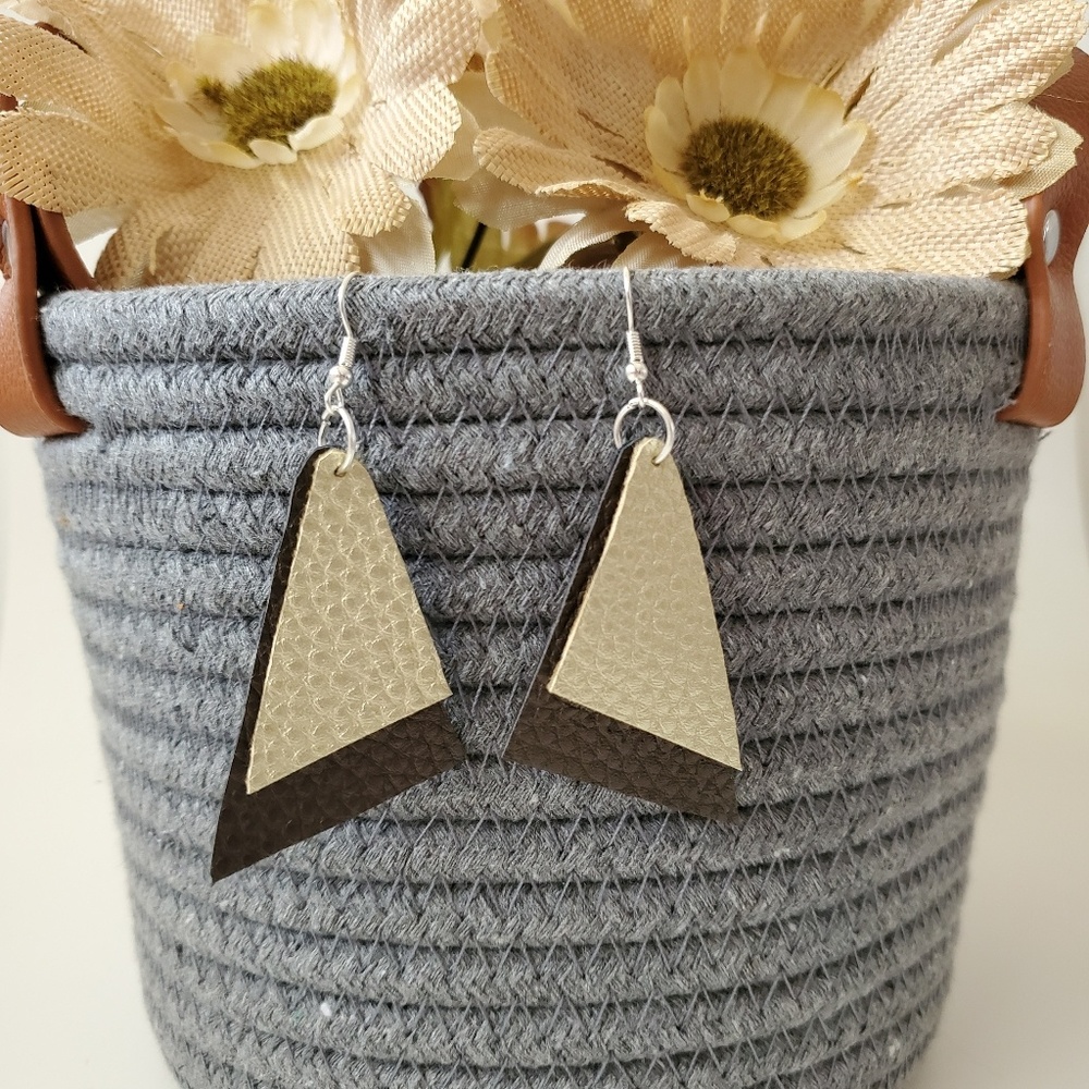 2/$9.60 NWT asymmetrical vegan leather earrings